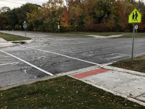 Wixom and Deerfield Elementary Empty Crosswalk