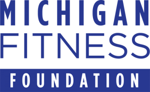 Michigan Fitness Foundation logo written in blue 