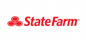 State farm logo written in red 