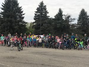Bunch of kids are getting together for riding their bike 
