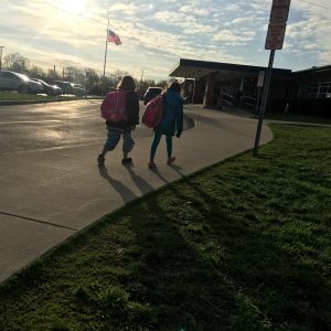 Students with backpack are walking in Brooklyn, MI
