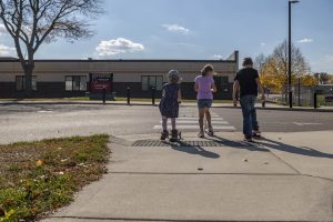 Kids are crossing new crosswalk 