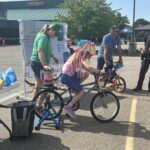 Erickson and Hagerman at the Bike Rodeo event.