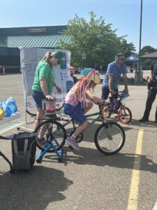 Erickson and Hagerman at the Bike Rodeo event.