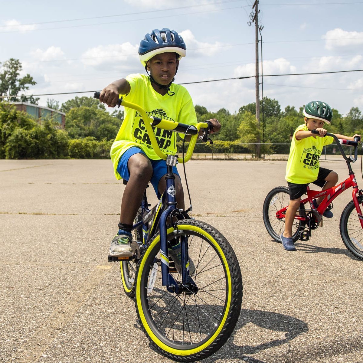 Safe Routes to School event, bike safety in Flint.
