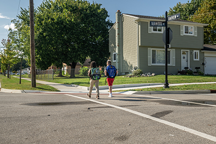 Brand new sidewalks in the process of being put in.